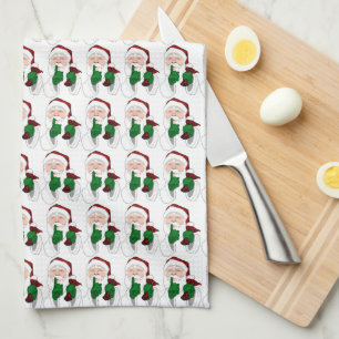 Christmas Santa Towel Custom Holiday Tea Towels