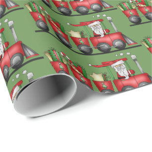 Christmas Santa Train pattern party wrap Wrapping Paper