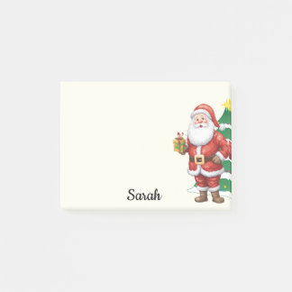 Christmas Santa Tree Add Name Cute Seasonal Post-it Notes