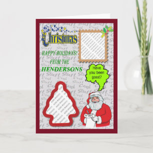 Christmas Santa & Tree Add Photos Holiday Card
