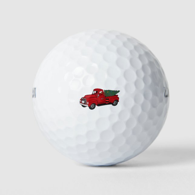 Christmas Santa Truck Golf Balls (Front)