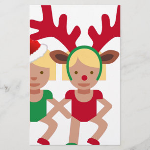 christmas santa twins emoji stationery