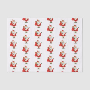 Christmas Santa wearing mask glasses Tissue Paper