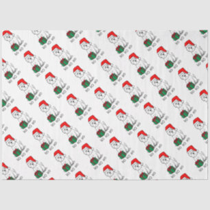 Christmas Santa West Highland White Terrier Westie Tissue Paper