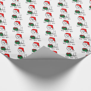 Christmas Santa West Highland White Terrier Westie Wrapping Paper