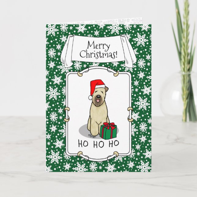 Christmas Santa Wheaten Terrier (wheaten 1b2) Cute Card (Front)