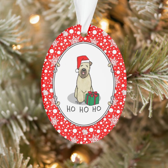 Christmas Santa Wheaten Terrier (wheaten 1b2) Cute Ornament (Tree)