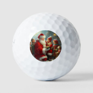 Christmas Santa With Children 2 Golf Balls
