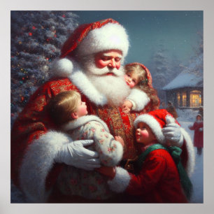 Christmas Santa with Children 4 Poster