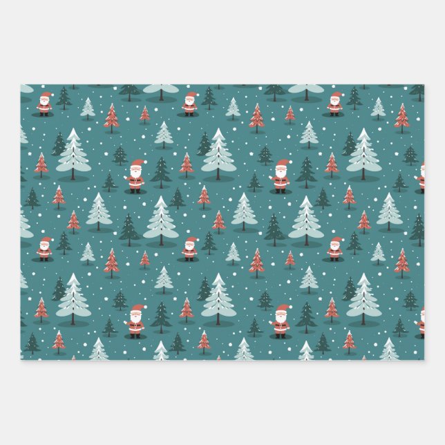 Christmas Santa Wrapping Paper Sheets (Front)