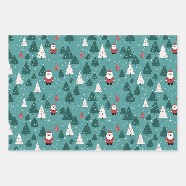 Christmas Santa Wrapping Paper Sheets (Front)