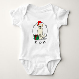 Christmas Santa Yellow Labrador Retriever Cute Baby Bodysuit