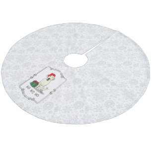 Christmas Santa Yellow Labrador Retriever Cute Fleece Tree Skirt