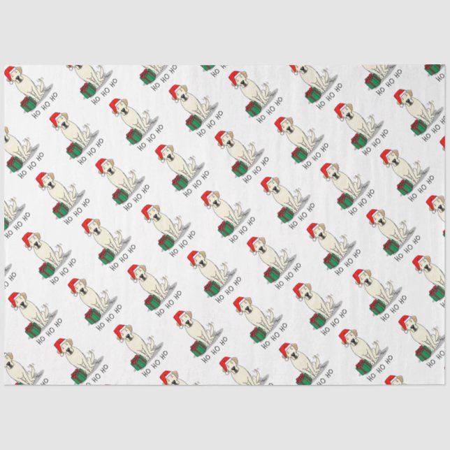 Christmas Santa Yellow Labrador Retriever Cute Tissue Paper (Front)