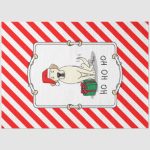 Christmas Santa Yellow Labrador Retriever Cute Tissue Paper