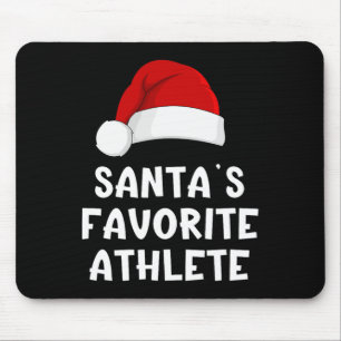 Christmas Santa's Favorite Athlete Funny Pajama At Mouse Pad