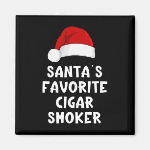 Christmas Santa's Favorite Cigar Smoker Funny Xmas Magnet