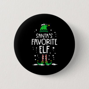Christmas Santas Favorite Elf Xmas Matching Kids M 2 Inch Round Button