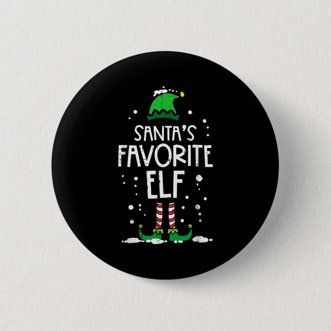Christmas Santas Favorite Elf Xmas Matching Kids M 2 Inch Round Button (Front)