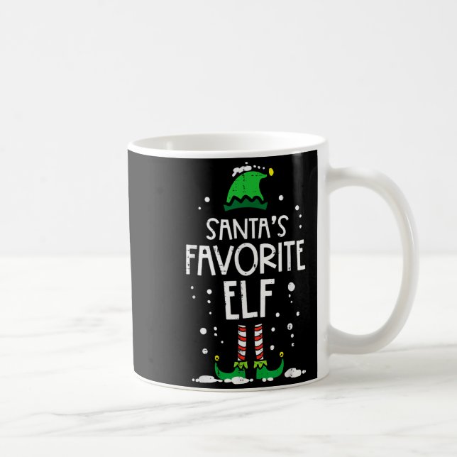 Christmas Santas Favorite Elf Xmas Matching Kids M Coffee Mug (Right)