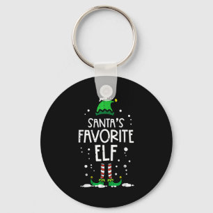 Christmas Santas Favorite Elf Xmas Matching Kids M Keychain