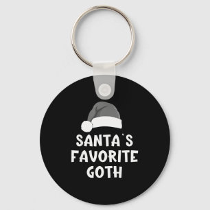 Christmas Santa's Favorite Goth Funny Xmas Pajama  Keychain