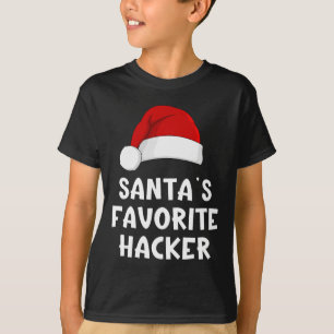 Christmas Santa's Favorite Hacker Funny Xmas Pajam T-Shirt
