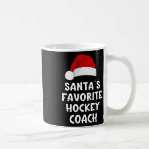 Christmas Santa's Favorite Hockey Coach Funny Xmas Coffee Mug