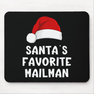 Christmas Santa's Favorite Mailman Funny Xmas Paja Mouse Pad