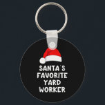 Christmas Santa's Favorite Yard Worker Funny Pajam Keychain<br><div class="desc">Christmas Santa's Favorite Yard Worker Funny Pajama Work</div>