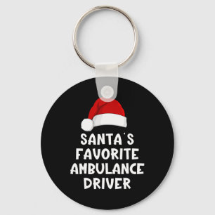 Christmas Santa's Favourite Ambulance Driver Funny Keychain