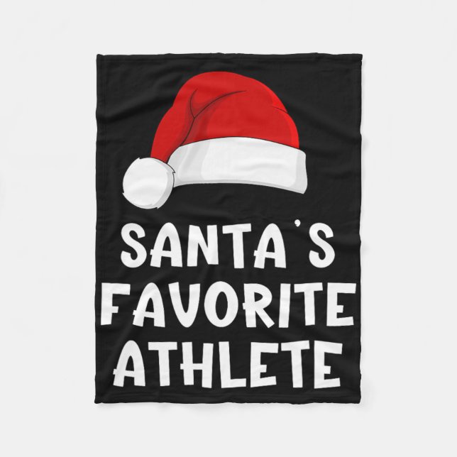 Christmas Santa's Favourite Athlete Funny Pajama A Fleece Blanket (Front)