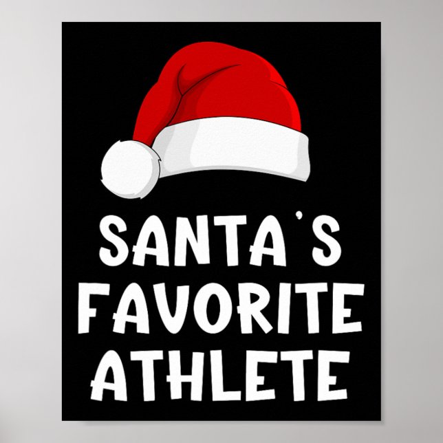 Christmas Santa's Favourite Athlete Funny Pajama A Poster (Front)