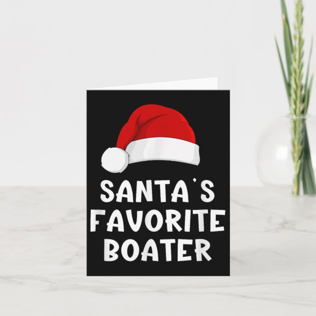 Christmas Santas Favourite Boater Funny Pajama Boa Card (Front)