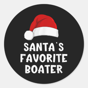 Christmas Santas Favourite Boater Funny Pajama Boa Classic Round Sticker