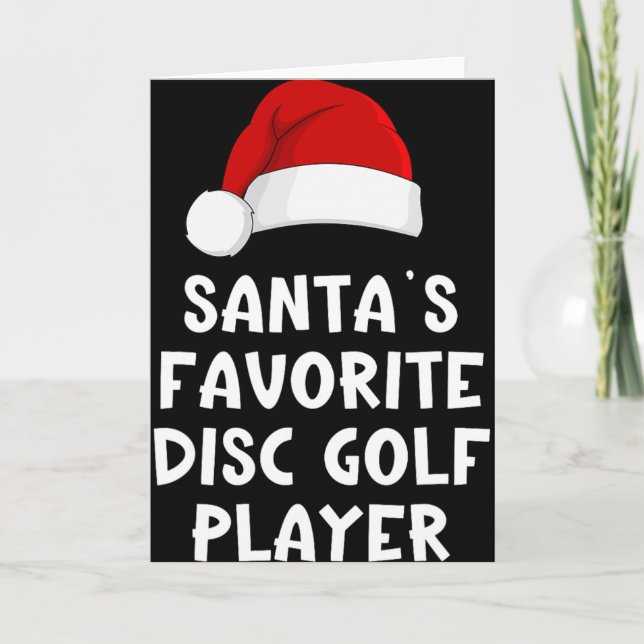 Christmas Santa's Favourite Disc Golf Player Pajam Card (Front)