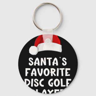 Christmas Santa's Favourite Disc Golf Player Pajam Keychain