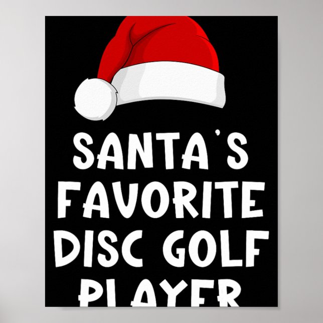 Christmas Santa's Favourite Disc Golf Player Pajam Poster (Front)
