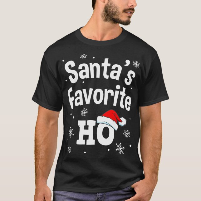Christmas Santa's Favourite Ho Shirt, Adult Naught T-Shirt (Front)