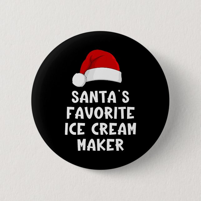 Christmas Santa's Favourite Ice Cream Maker Funny  2 Inch Round Button (Front)