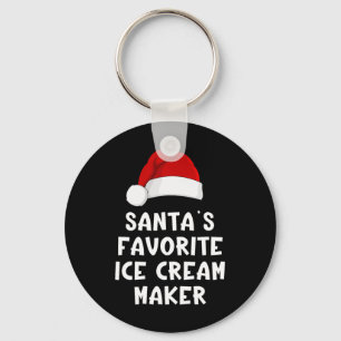 Christmas Santa's Favourite Ice Cream Maker Funny Keychain