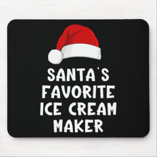 Christmas Santa's Favourite Ice Cream Maker Funny Mouse Pad