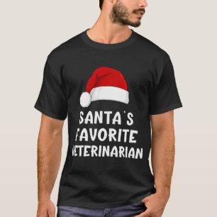 Christmas Santa'S Favourite Veterinarian Funny T-Shirt