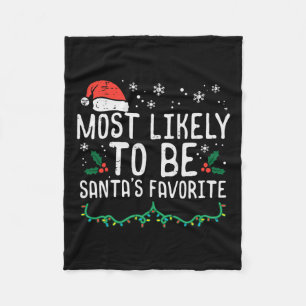 Christmas Santas Favourite Xmas Family Match Kids  Fleece Blanket
