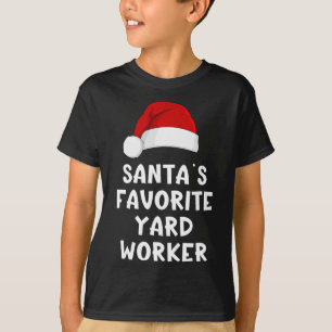 Christmas Santa's Favourite Yard Worker Funny Paja T-Shirt