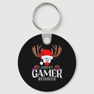 Christmas Santa's Gamer Reindeer Matching X-mas Keychain