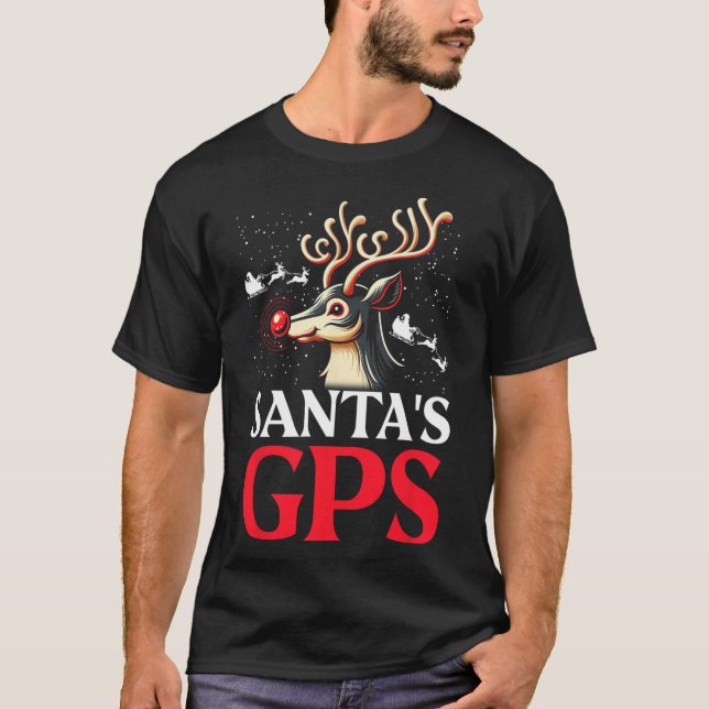 Christmas Santa's Gps  T-Shirt (Front)