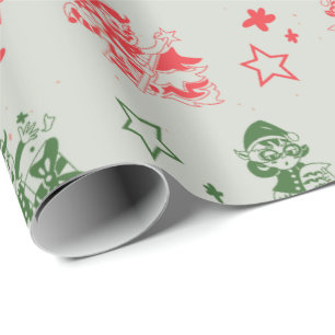 Christmas Santa's Little Helpers Elf Fun Wrapping Paper