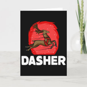 Christmas Santa's Reindeer Lazy Costume Dasher Card