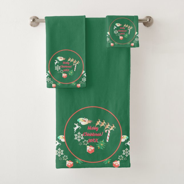 Christmas Santa's Reindeer Towel (Insitu)